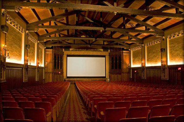 The Catlow Theater interior with large screen
